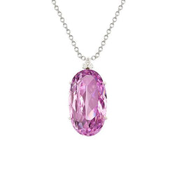 Vrouwen kunzite en diamanten halsketting hanger 20,20 Ct. Wit goud 14K