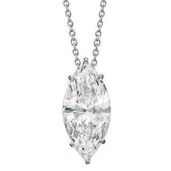 Vrouwen markiezin geslepen diamanten halsketting hanger 2,00 karaat wit goud 14K
