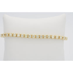 Vrouwen ronde diamanten tennisarmband massief geel gouden sieraden 5 Ct