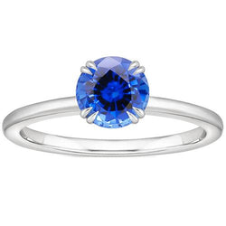 Vrouwen verlovingsring 2 karaat nieuw witgoud Solitaire blauwe saffier