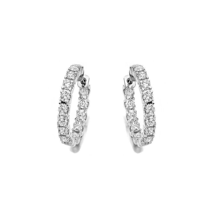 Vrouwen Hoepel Oorbellen Prong Set 6,30 karaat Echt Diamanten Wit Goud 14K - harrychadent.nl