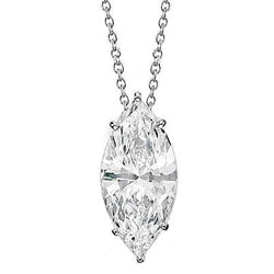 Dames Marquise Slijpvorm Echte Natuurlijke uit de aarde gewonnen Diamanten Ketting Hanger 2 Karaat Witgoud 14K