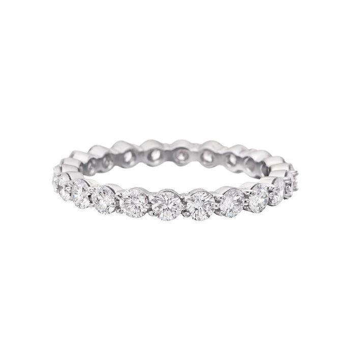 Vrouwen Trouwring 2,30 Karaat Ronde Echt Diamanten Wit Goud 14K - harrychadent.nl