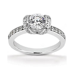 Vrouwen diamanten verlovingsring wit goud 14K 1,41 Ct. Nieuw