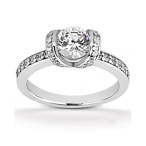 Vrouwen diamanten verlovingsring wit goud 14K 1,41 Ct. Nieuw