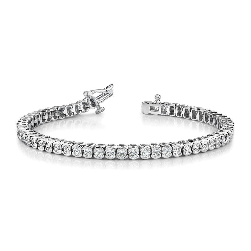 WG 14K Sprankelende Halve Bezel Set 4,56 Karaat Echt Diamanten Tennisarmband