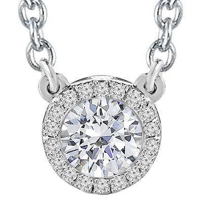 Wit goud 14K 4,5 karaat witte diamanten hanger ketting sieraden - harrychadent.nl