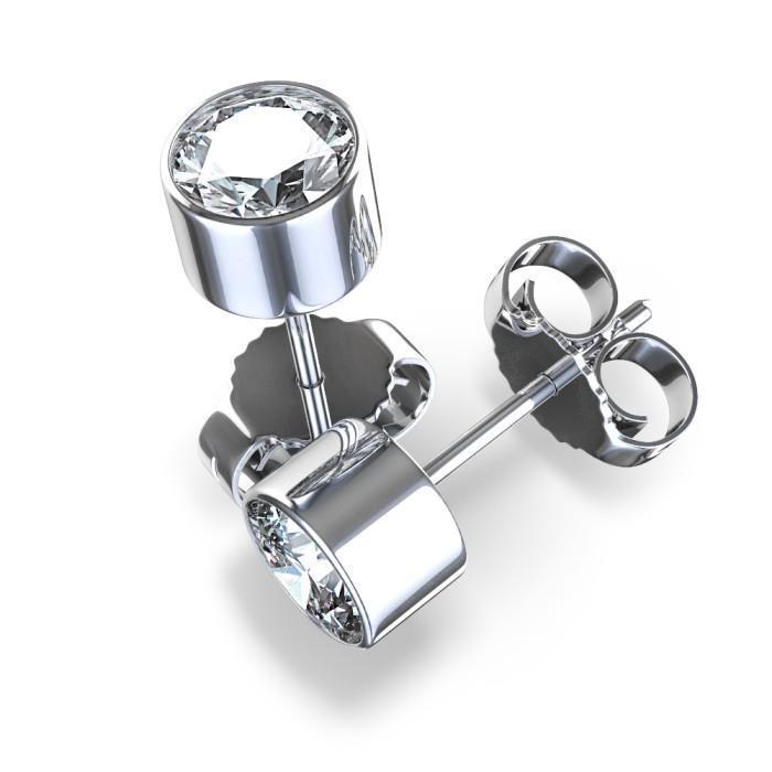 Wit goud 1,5 karaat ronde ring instellen Stud Diamond Earring 14K - harrychadent.nl