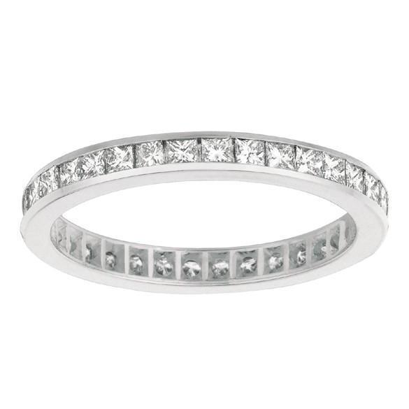 Wit goud 2.24 karaat prinses geslepen diamanten eeuwigheid ring band sieraden - harrychadent.nl