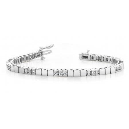 Wit Goud 14K 2,70 Karaat Ronde Echt Diamanten Tennis Armband Sieraden - harrychadent.nl