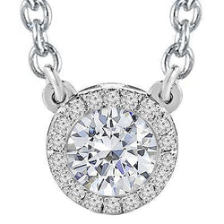 Witgoud 14K 4.5 Karaat Witte Echte Natuurlijke uit de aarde gewonnen Diamanten Hanger Ketting Sieraden