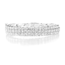 Witgoud 14K Rond Geslepen 6.00 Karaat Natuurlijke uit de aarde gewonnen Diamanten Dames Bangle