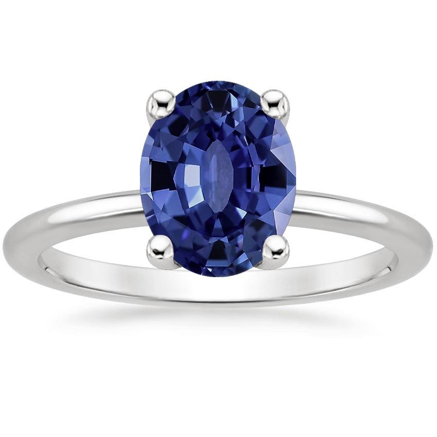Witgoud Solitaire Ring Sieraden Ovaal Ceylon Saffier 2 Karaat - harrychadent.nl