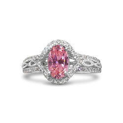 Witgouden 14K 3.50 ct saffier en diamanten jubileumring