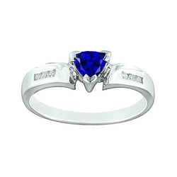 Witgouden 14K Ceylon Sapphire 1.21 karaat diamanten jubileumring