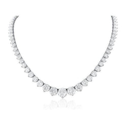 Witgoud 14K Damesketting Kleine Rond Geslepen 25.00 Karaat Natuurlijke Diamant Diamanten