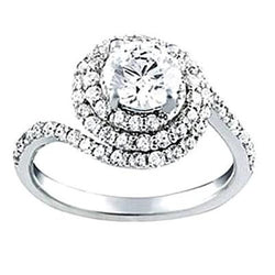 Witgouden 14K Diamanten ring Ca, Halo-ring van 2,50 karaat met accenten