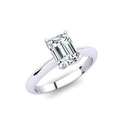 Witgoud 14K Smaragdslijpsel 1.75 Karaat Natuurlijke uit de aarde gewonnen Diamanten Solitair Ring