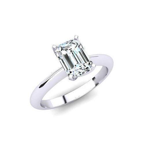 Witgouden 14K Emerald Cut 1.75 Ct Diamond Solitaire Ring - harrychadent.nl