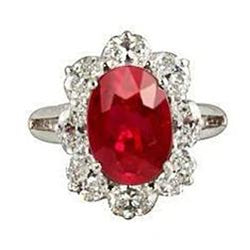 Witgouden 14K Lady Ruby en diamanten 5,90 karaat trouwring