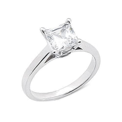 Witgouden 14K Princess Cut 2.01 Carat Diamond Solitaire Ring