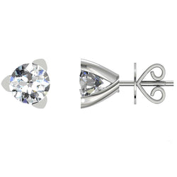 Witgouden 14K Ronde snede 2,50 Ct Diamanten Oorknopjes