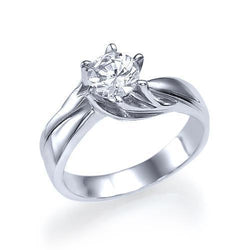 Witgouden 14K Solitaire sprankelende 1.50 karaat diamanten ring