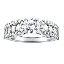 Witgouden 14K diamanten 1,50 karaats Solitaire fancy ring met accenten