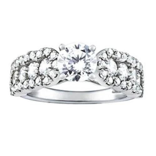 Witgouden 14K diamanten 1,50 karaats Solitaire fancy ring met accenten - harrychadent.nl