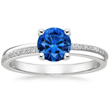 Afbeelding in Gallery-weergave laden, Witgouden 14 kt griffenset 3.30 ct blauwe saffier en diamanten ring nieuw - harrychadent.nl
