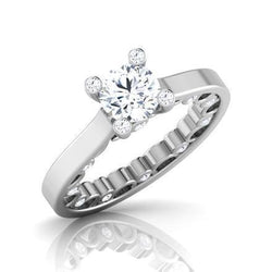 Witgouden 14K ronde briljant geslepen diamanten ring van 3.20 karaat