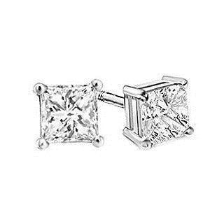 Witgouden 4-punts set prinses solitaire diamanten oorknopjes 14k - harrychadent.nl