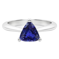 Witgouden Solitaire Triljoen Ceylon Sapphire Ring 1,50 Karaat