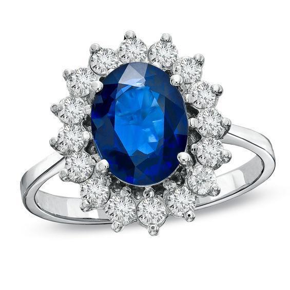 Witgouden Sri Lankaanse saffier diamanten trouwring 1,70 ct sieraden - harrychadent.nl