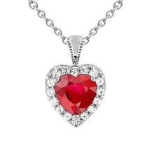 Afbeelding in Gallery-weergave laden, Witgouden hart geslepen rode robijn &amp; diamanten ketting hanger 2.70 karaat - harrychadent.nl
