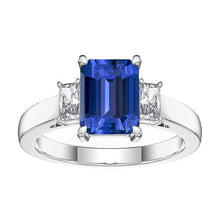Afbeelding in Gallery-weergave laden, Witgouden ring met 3 stenen smaragd saffier 2,75 karaat stralende diamanten - harrychadent.nl
