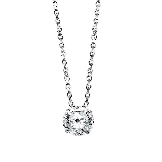 Witgouden 14K Echt Diamanten Hanger Ketting 1,50 Karaat Rond Geslepen Sieraden