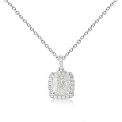 Witgouden 14K Hanger Ketting Met Ketting 1,85 Karaat Echt Diamanten