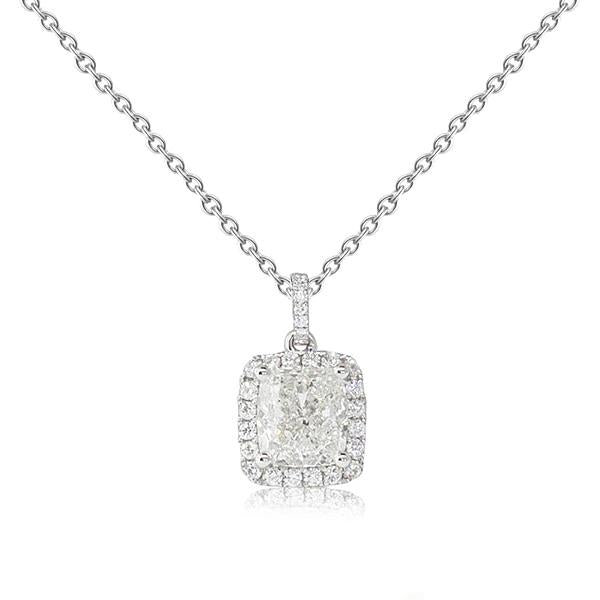 Witgouden 14K Hanger Ketting Met Ketting 1,85 Karaat Echt Diamanten