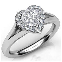 Afbeelding in Gallery-weergave laden, Witgouden 14K Hart Geslepen Met Ronde Halo Echt Diamanten Ring 5,90 Ct - harrychadent.nl
