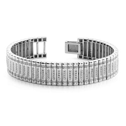 Witgoud 14K Kleine 8 Karaat Natuurlijke uit de aarde gewonnen Diamanten Herenarmband