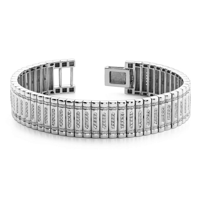 Witgouden 14K Kleine 8 Karaats Echt Diamanten Herenarmband