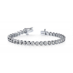 Witgoud Prong Natuurlijke uit de aarde gewonnen Diamanten Basic Tennisarmband 5.70 Karaat