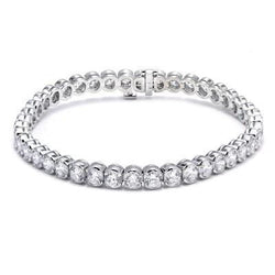 Witgoud 14K Ronde Natuurlijke Diamanten Tennisarmband 10.10 Ct Sieraden