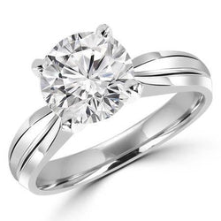 Witgouden 14K Ronde Echt Diamanten Verlovingsring 1 Karaat