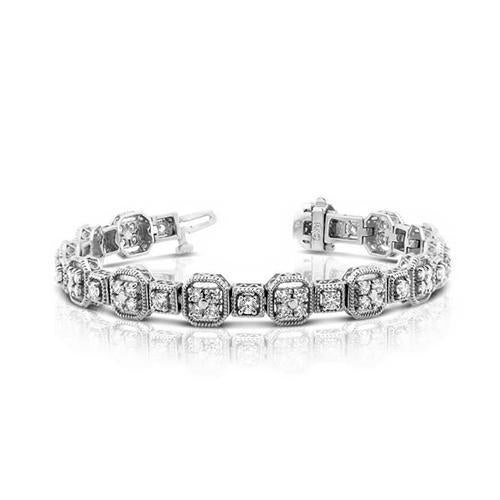 Witgouden 14K Sieraden Tennisarmband Ronde Echt Diamanten 4 Karaat