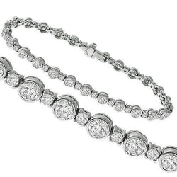 Witgouden 3,38 Ct Ronde Geslepen Echt Diamanten Dames Tennisarmband Massief