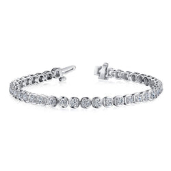Witgoud Prong Gezet 10 Karaat Rond Geslepen Natuurlijke uit de aarde gewonnen Diamanten Tennisarmband
