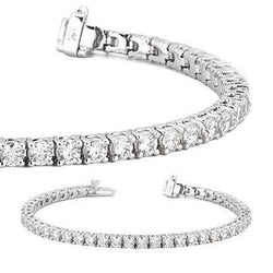 Witgouden Mooie En Mooie Ronde Echt Diamanten Tennisarmband 8,10 Ct