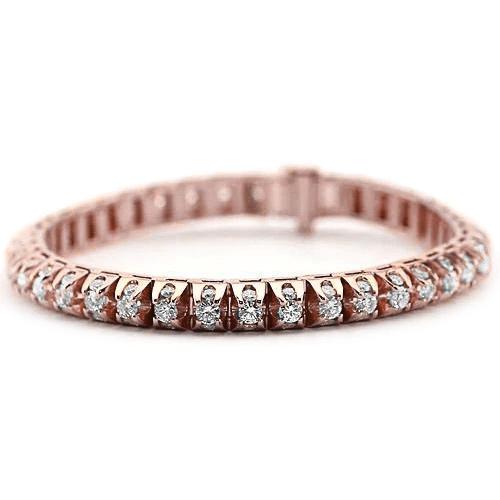 Witte diamanten tennisarmband 6,35 karaat dames roségoud 14K - harrychadent.nl